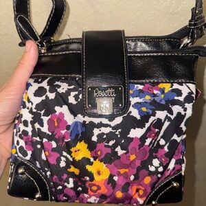Rosetti Black and Floral Crossbody Bag